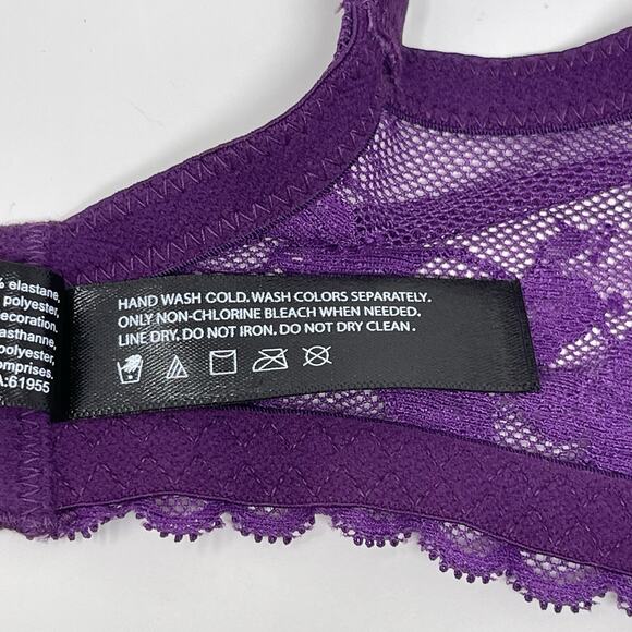 Natori Convertible Bra 34DDD Plum Lace Cherry Blossom Plunge Underwire MSRP $76 - Picture 12 of 14